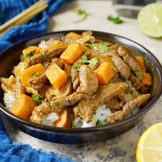 Sweet Potato Stir Fry with Coconut