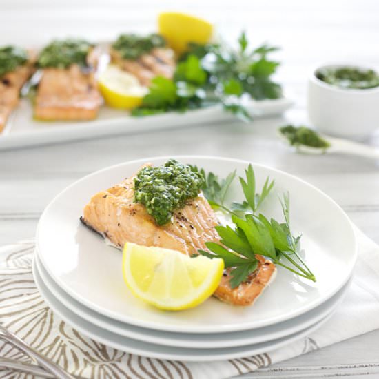 Grilled Salmon with Chimichurri