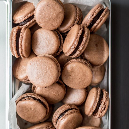 Gingerbread and Chocolate Macarons