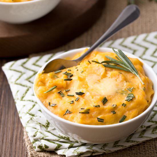 Cheddar Pumpkin Mashed Potatoes