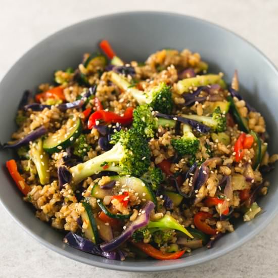 Brown Rice Stir-Fry with Vegetables