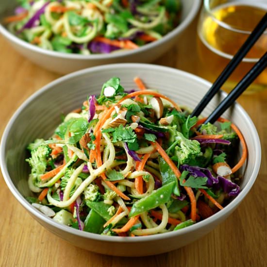 Raw Pad Thai and Spicy Almond Sauce