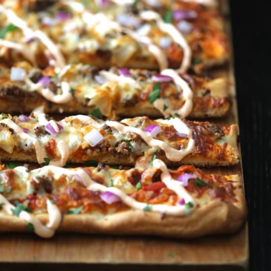 Beef & Caramelized Kimchi Pizza