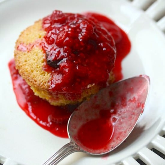 Polenta Cake with Raspberry Compote