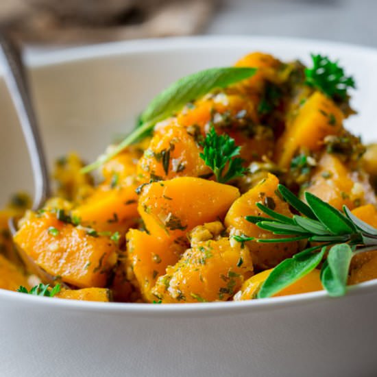 Easy Garlic Herb Butternut Squash