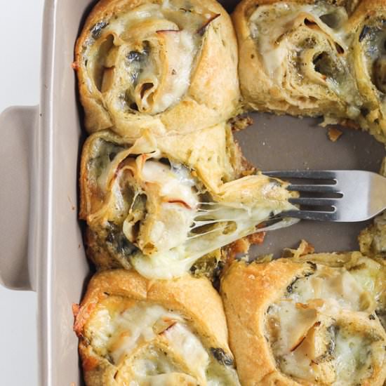Cheesy Turkey Pesto Rolls