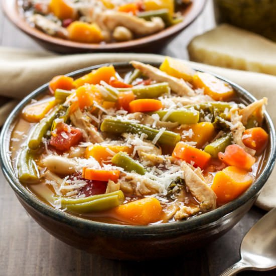 Pesto Chicken and Vegetable Soup