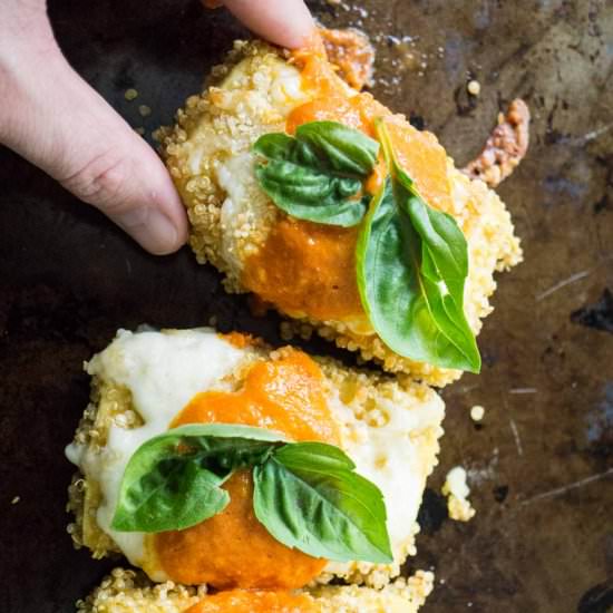 Quinoa Encrusted Tofu Parmesan