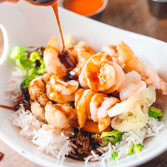 Shrimp Rice Bowl w/ Teriyaki Glaze