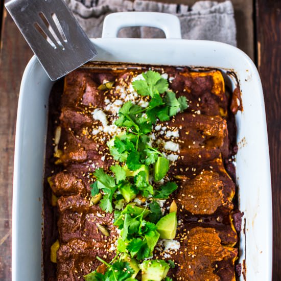 Butternut Mole Enchiladas