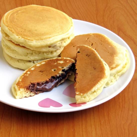 Nutella Stuffed Pancakes