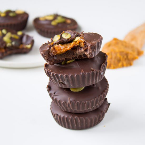 Chocolate Pumpkin Almond Cups