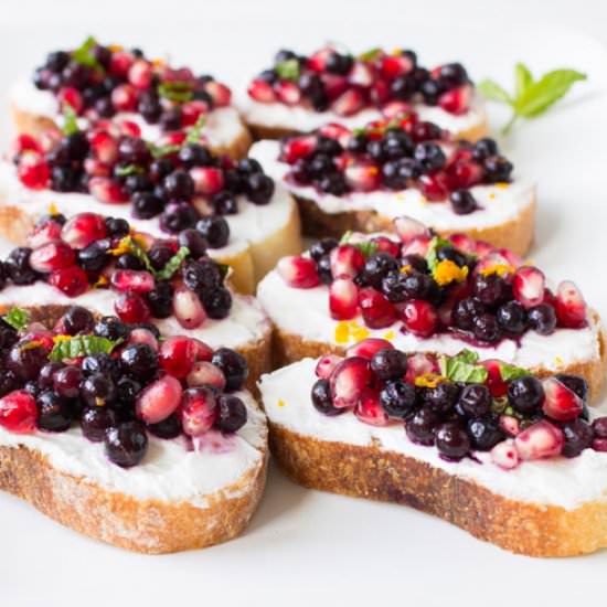 Blueberry & Pomegranate Bruschetta