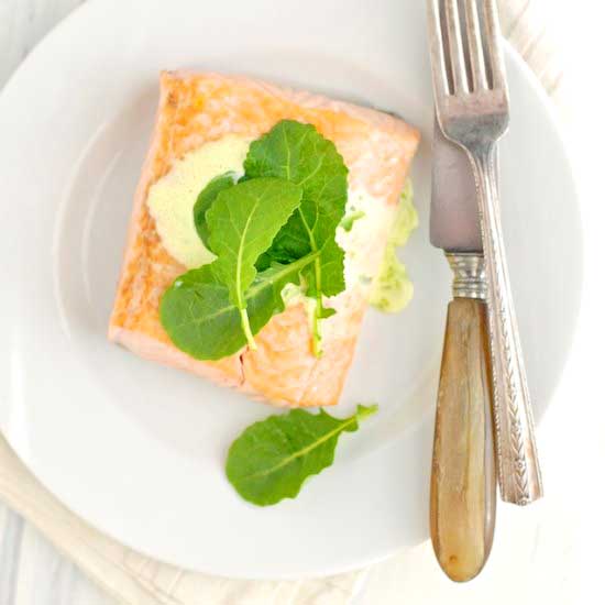 Salmon with Herbed Hollandaise Sauce
