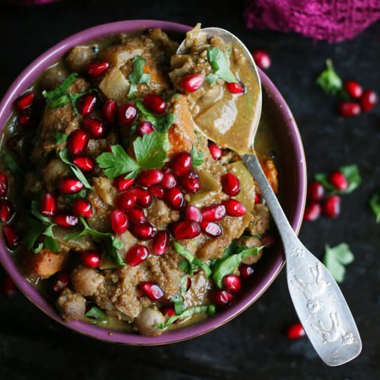 Fesenjan w/ Chickpeas and Squash