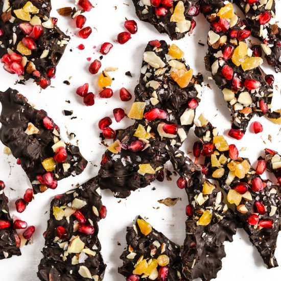 Pomegranate, Ginger, and Almond Bark