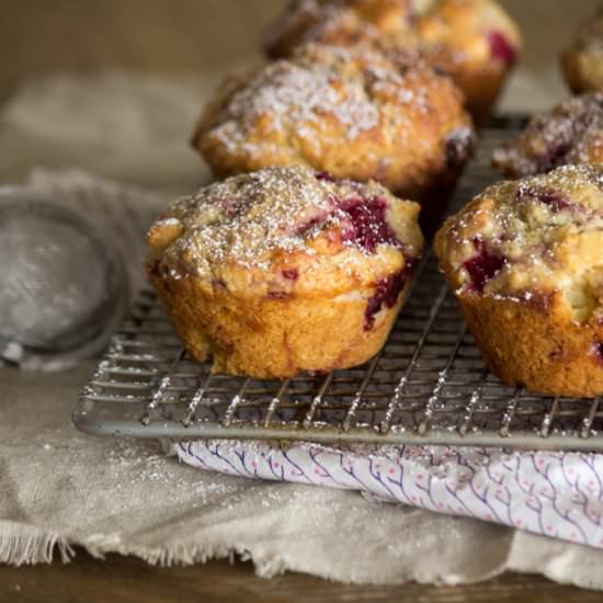 Coconut and raspberry muffins
