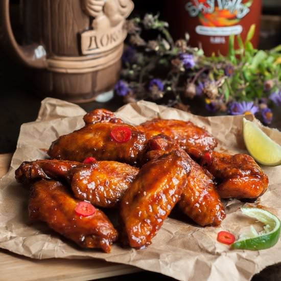 Crispy Honey Sriracha Wings
