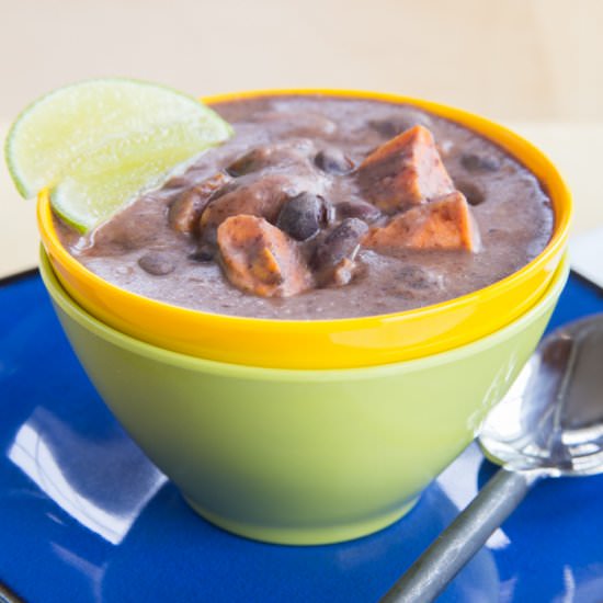 Sriracha Coconut Black Bean Soup