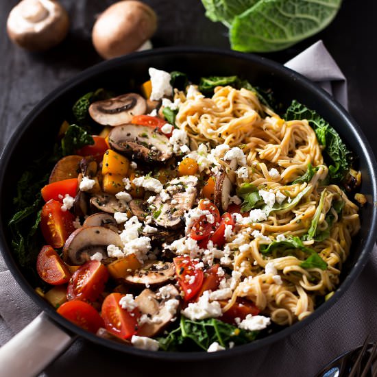 Roasted Kale and Butternut Pasta
