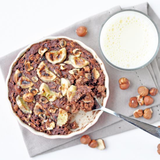 Choc Banana Hazelnut Bake