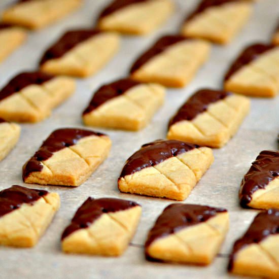 Chocolate Dipped Shortbread Cookies