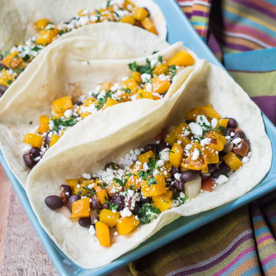 Butternut Squash & Black Bean Tacos