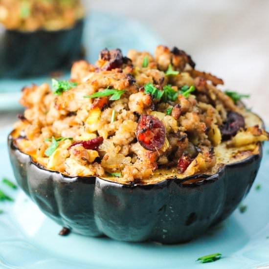 Turkey Stuffed Acorn Squash