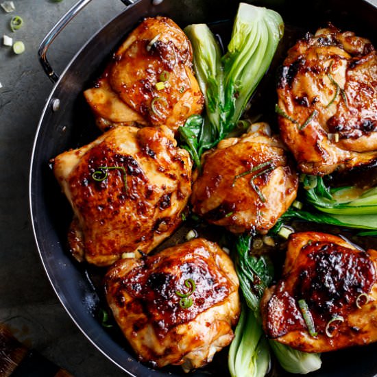 Roasted Asian Glazed Chicken Thighs