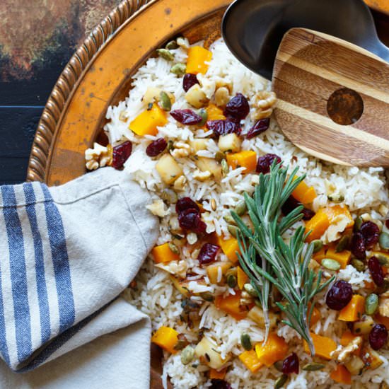 Vegan Butternut Squash Rice Pilaf