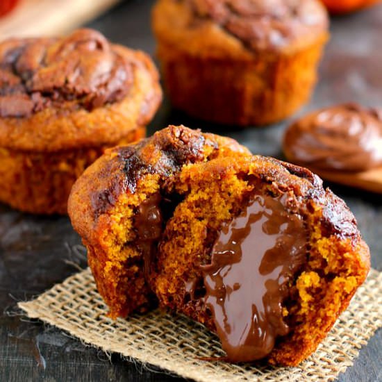 Pumpkin Nutella Muffins