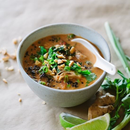 Thai Chicken Forbidden Rice Soup