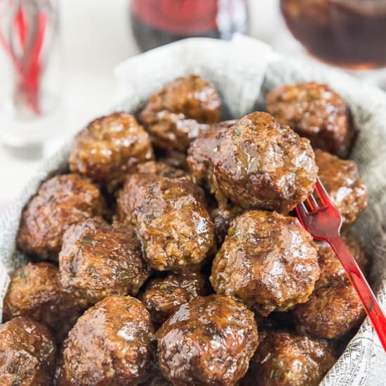 Dr Pepper Glazed Jalapeno Meatballs