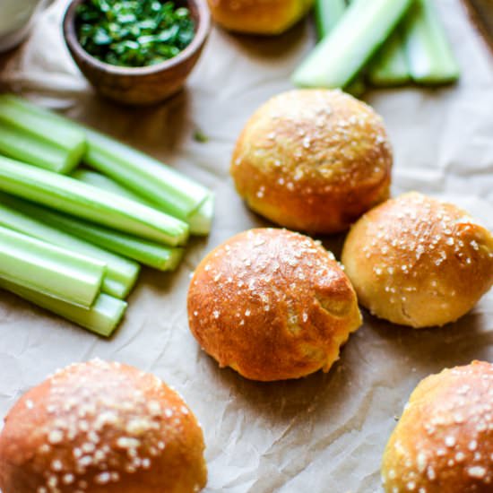 Buffalo Chicken Pretzel Bites