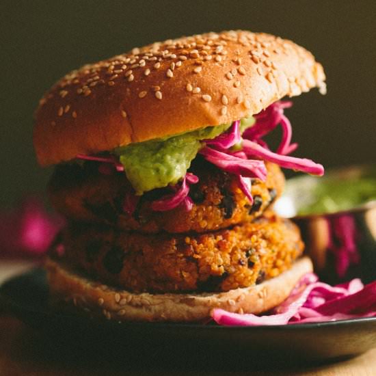 Vegan Sweet Potato + Quinoa Burger