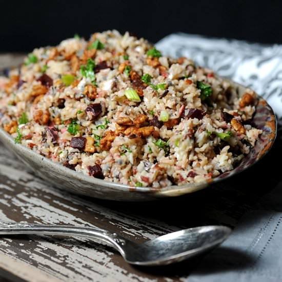 Grilled Wild Rice Kale Salad