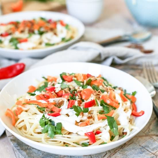 Goat Cheese Garlic Linguine