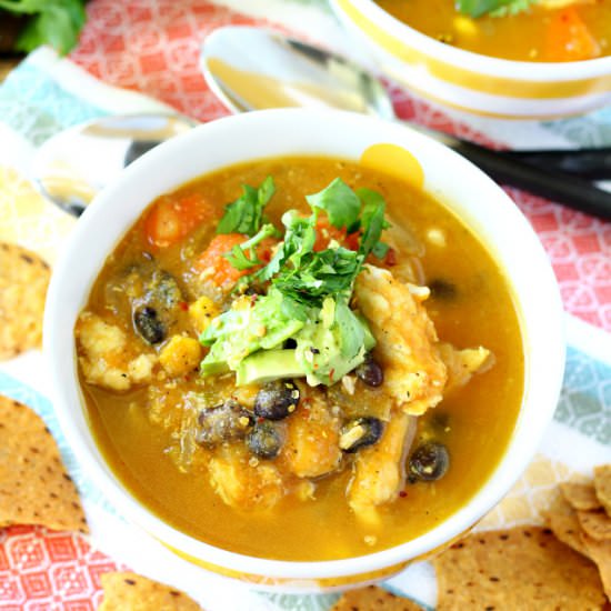 Creamy Pumpkin Tortilla Soup