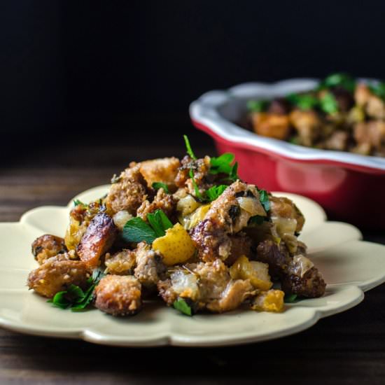 Pear, Sage and Sausage Stuffing