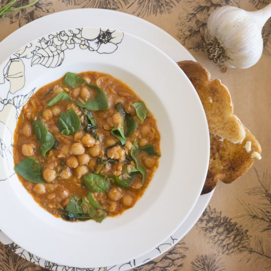 Spanish Chickpea & Spinach Stew