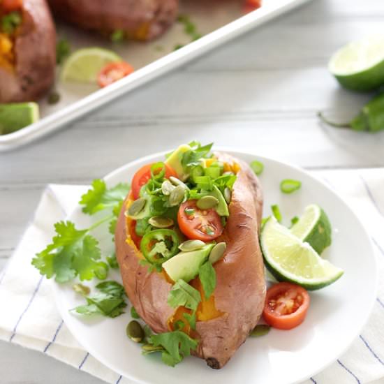 Loaded Baked Sweet Potatoes