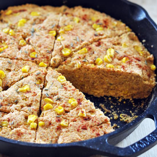 Vegan Rosemary Skillet Cornbread