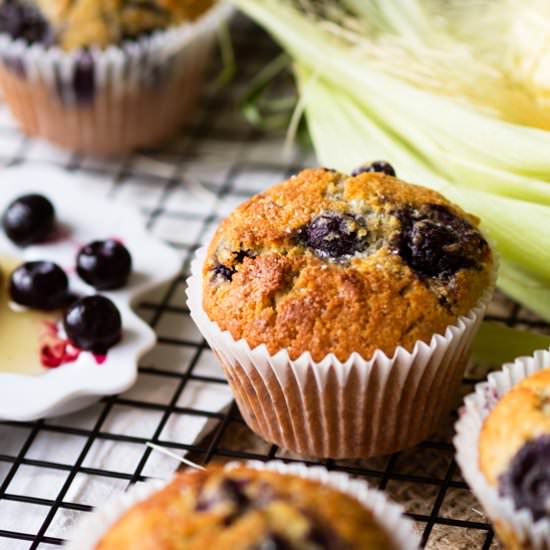 Blueberry Cornbread Muffins