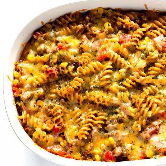 Beef Enchilada Pasta Bake