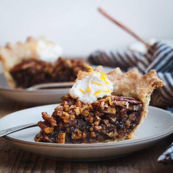 Salted Sorghum Molasses Pecan Pie