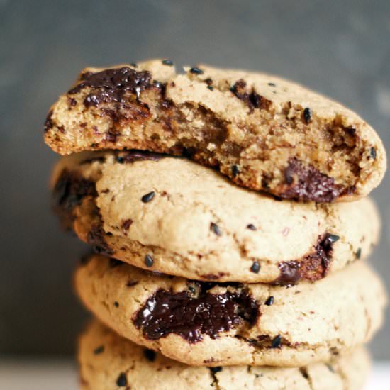Black Sesame + Chocolate Cookies