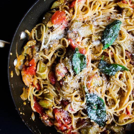 Spaghetti with Eggplant & Ricotta