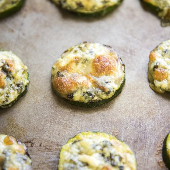 Spinach Artichoke Dip Zucchini Bites