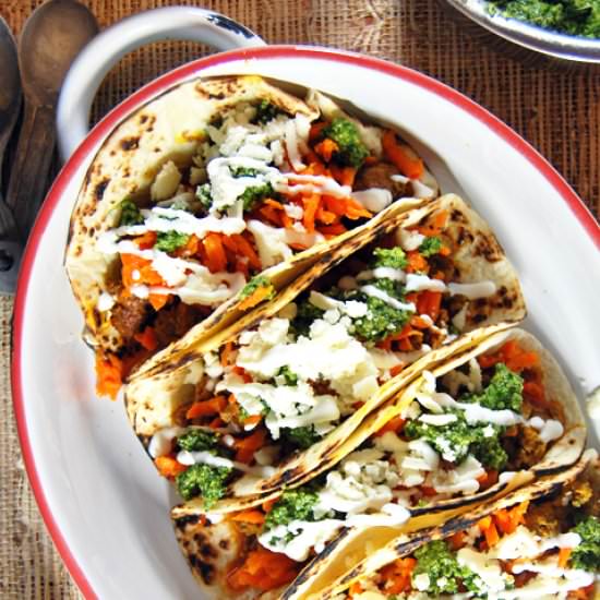 Lamb Tacos with Cilantro Pesto