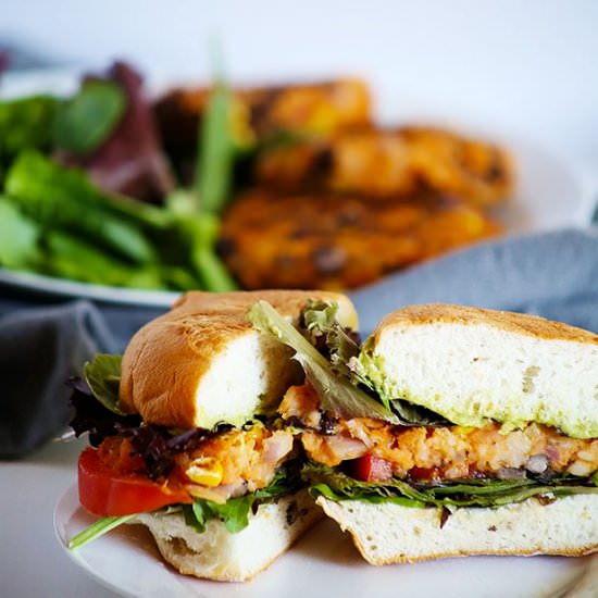 Healthy Black Bean Sweet Potato Burger
